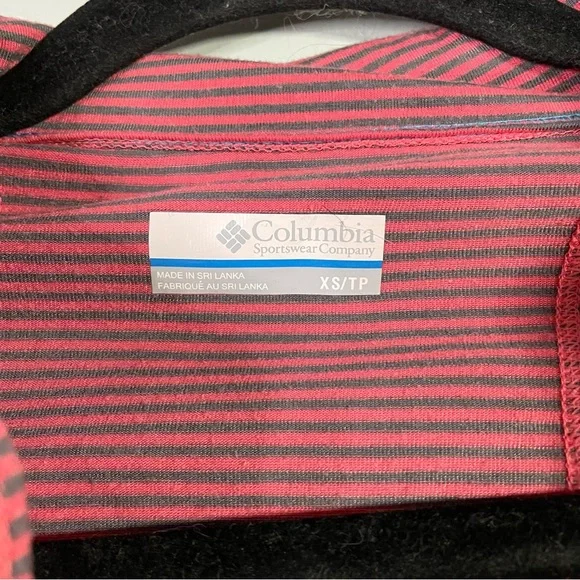 Columbia Pink Grey Striped Casual 1/4 Zip Up Pullover Sweatshirt XS Gorpcore - Picture 3 of 4